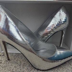 Steve Madden Metallic Silver Heels